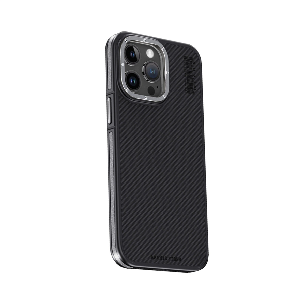 Joko  İphone 15 Pro Kılıf Aramid 600d Kevlar Karbon Fiber Magsafe Kapak - Gri