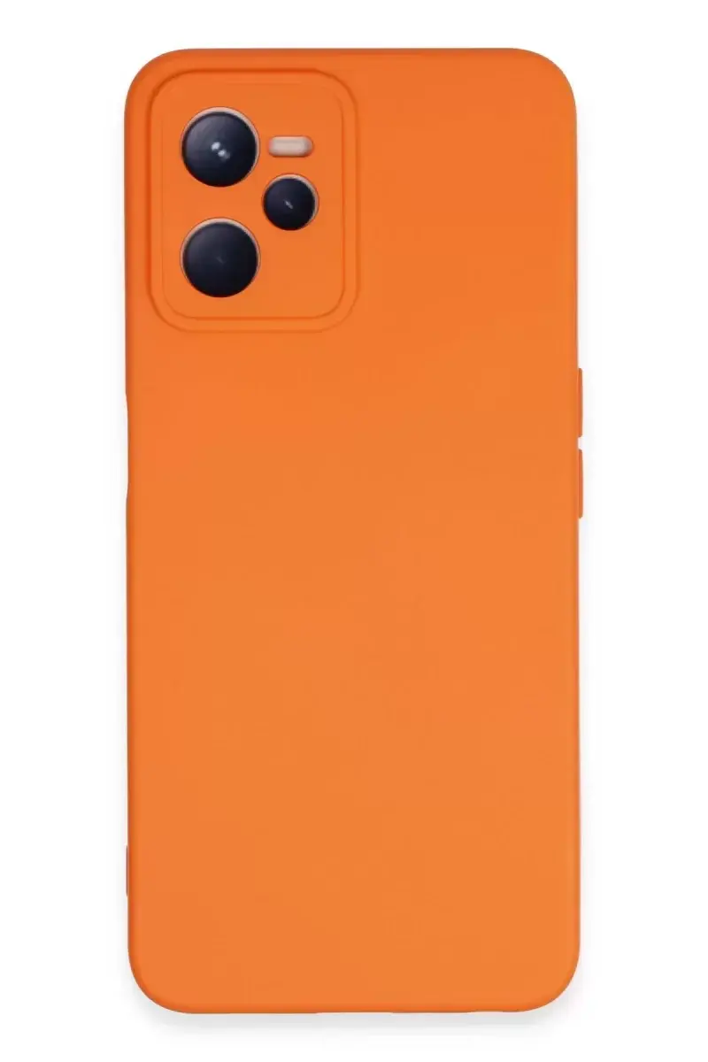 Newface Realme C35 Kılıf Nano İçi Kadife Silikon - Turuncu