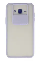 Newface Samsung Galaxy J7 Kılıf Palm Buzlu Kamera Sürgülü Silikon - Lila