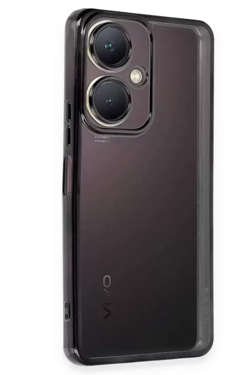 Newface Vivo Y27 Kılıf Razer Lensli Silikon - Siyah