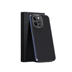 Joko  İphone 15 Pro Kılıf Aramid 600d Kevlar Karbon Fiber Magsafe Kapak - Lacivert