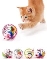 Kafeslı Farelı Kedı Köpek Oyun Topu