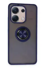 Newface Xiaomi Redmi Note 13 4g Kılıf Montreal Yüzüklü Silikon Kapak - Lacivert