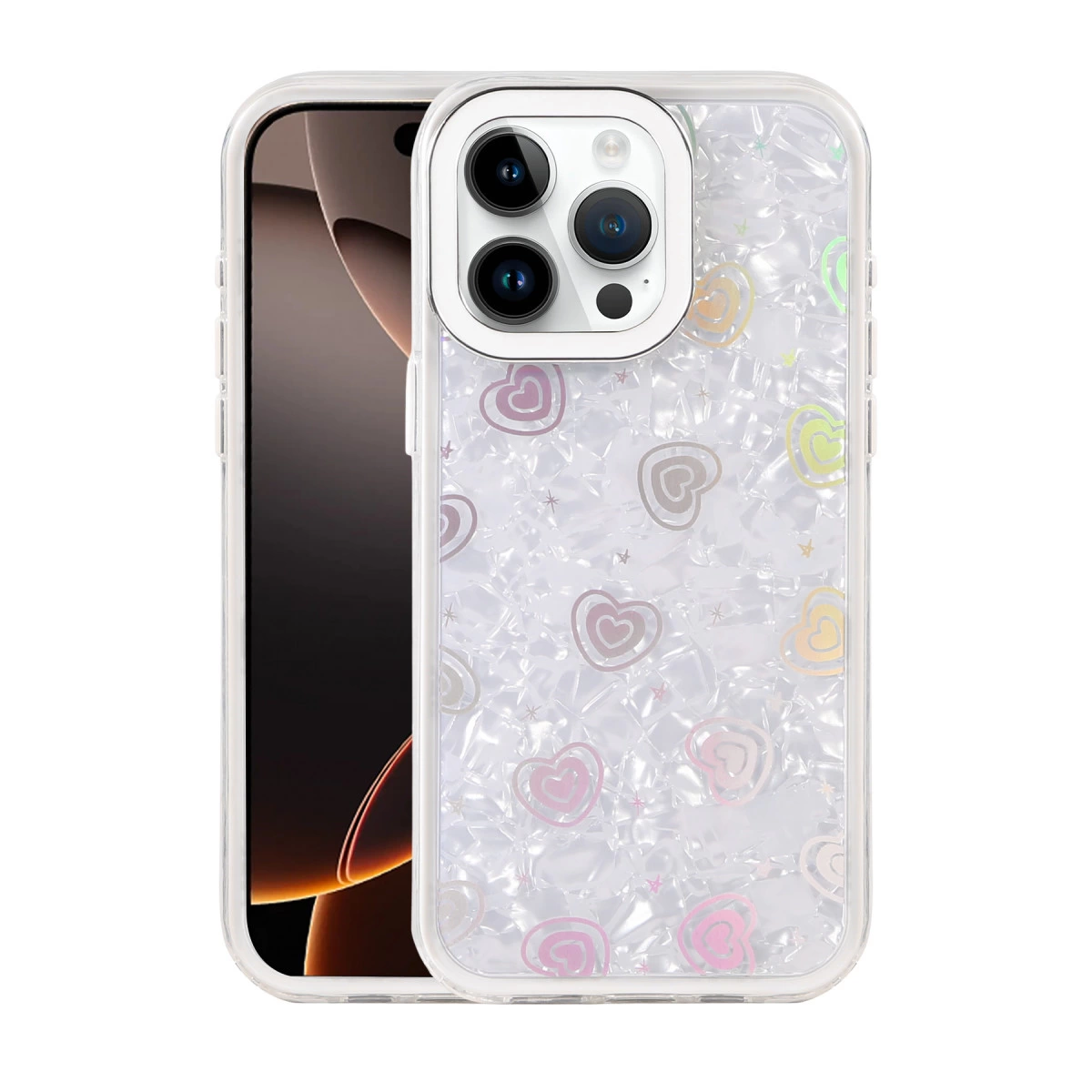 İphone 15 Pro Max Lumi Desenli Kapak - Beyaz