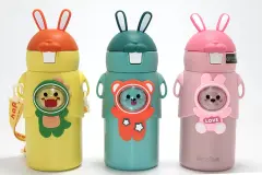 Tavşan Kulaklı Sevimli Ayı Figürlü Çelik Termos