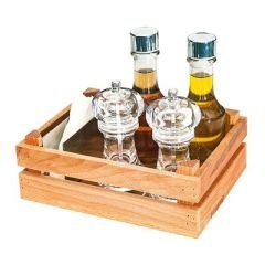 Ahşap Kasalı Tuzluk Yağlık Takımı, 5'li