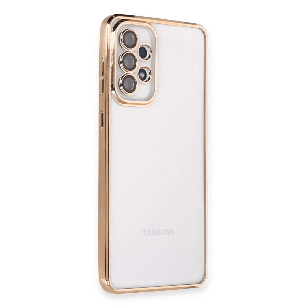 Samsung Galaxy A73 5g Kılıf Razer Lensli Silikon - Gold