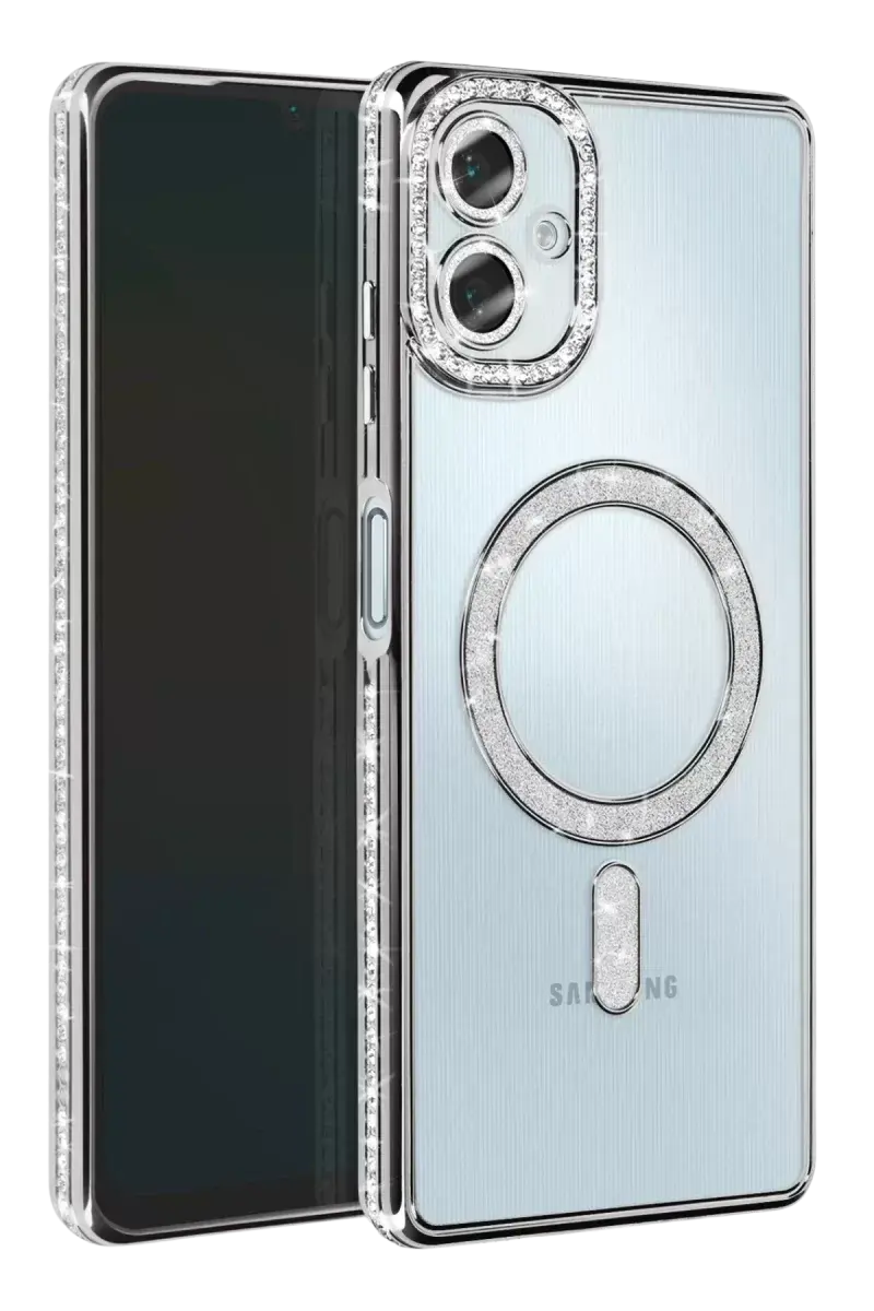 Newface Samsung Galaxy A06 Joke Simli Magneticsafe Kılıf - Gümüş
