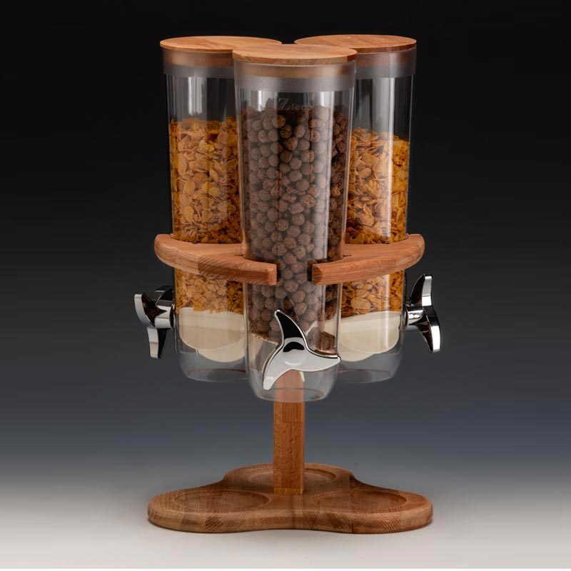 Döner Standlı Cornflakes Aleti, 3’lü, 26x26x43 cm, Ahşap