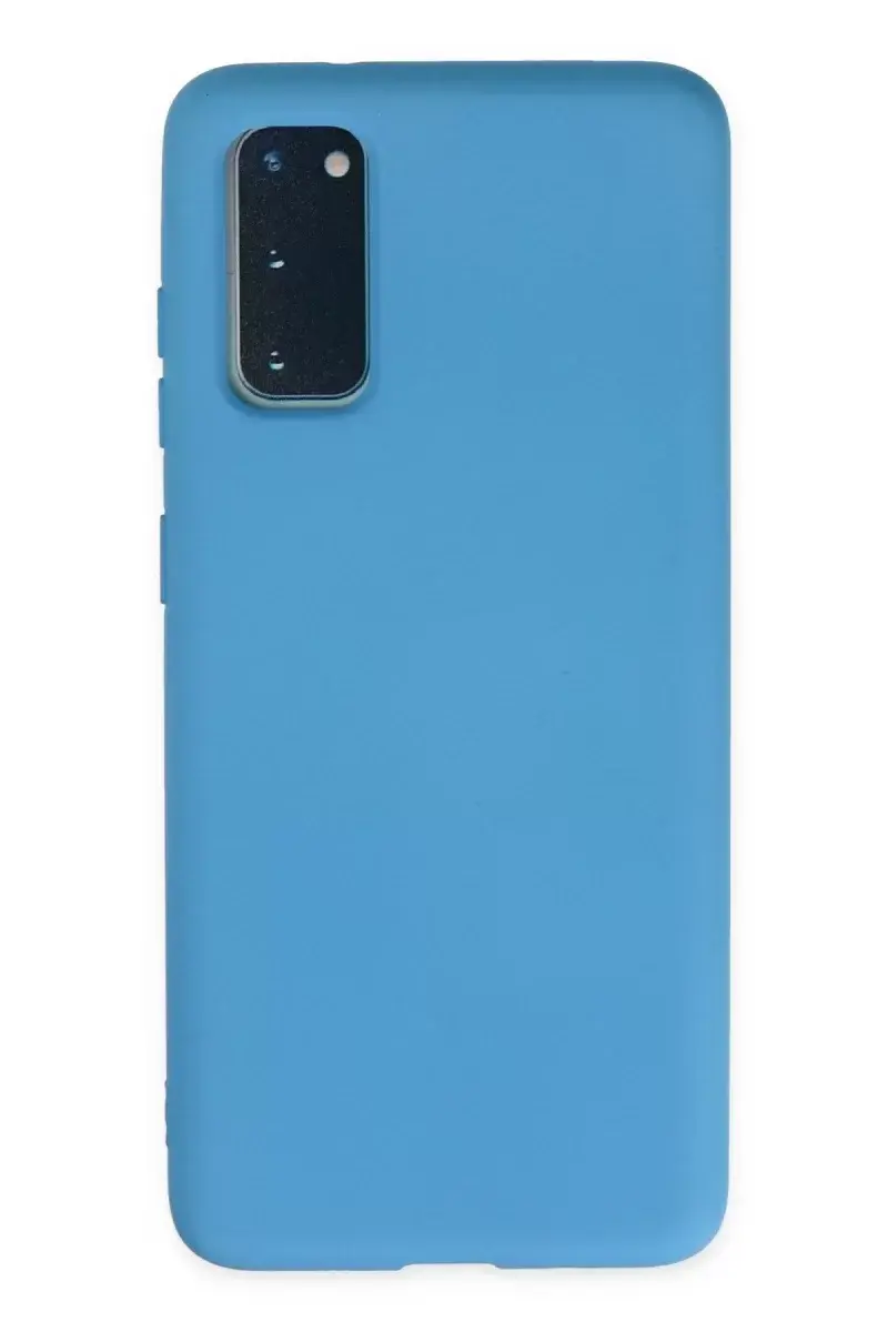 Newface Samsung Galaxy S20 Kılıf Nano İçi Kadife Silikon - Mavi