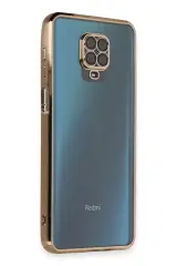 Newface Xiaomi Redmi Note 9 Pro Kılıf Razer Lensli Silikon - Gold