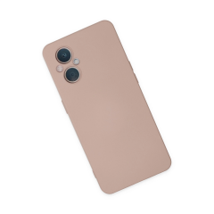 Oppo Reno 7 Lite Kılıf Nano İçi Kadife Silikon - Pudra