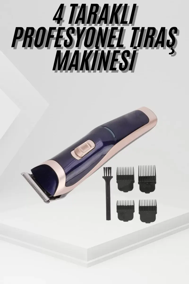 Tıraş Makinesi 4 Başlıklı Paslanmaz Çelik Bıçaklı Tüm Saç Tiplerine Uygun