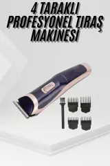 Tıraş Makinesi 4 Başlıklı Paslanmaz Çelik Bıçaklı Tüm Saç Tiplerine Uygun