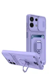 Newface Xiaomi Redmi Note 13 4g Kılıf Zuma Kartvizitli Yüzüklü Silikon - Lila