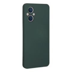 Oppo Reno 7 Lite Kılıf Nano İçi Kadife Silikon - Koyu Yeşil