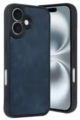 Newface İphone 16 Kılıf Aras Deri Kapak - Lacivert