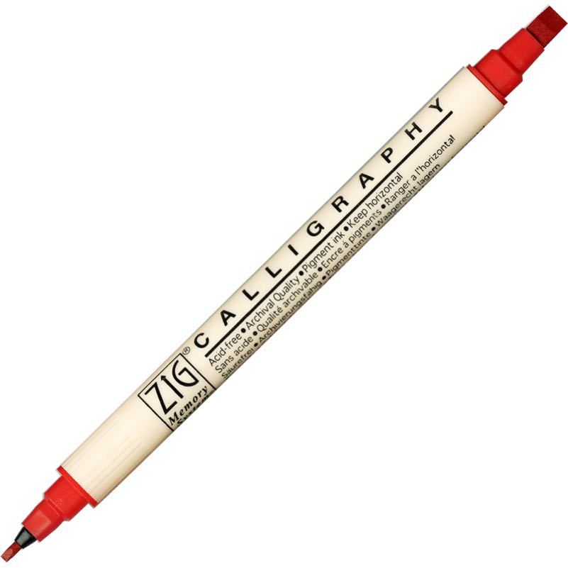 Çift Taraflı Kaligrafi Kalemi 2-5mm N:020 Pure Red