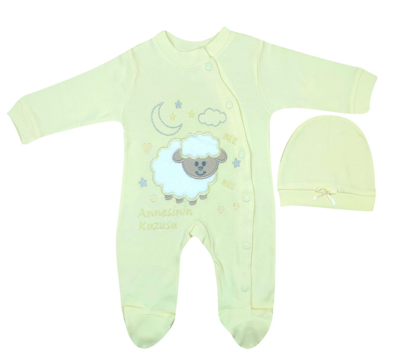 AyBaby AY102 Annesinin Kuzusu 2Li Bebek Tulum Yenidoğan - Sarı