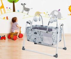 Jusso Cute Sheep Sallanır Bebek Beşiği + Cibinlik Tülü Hediyeli - Gri