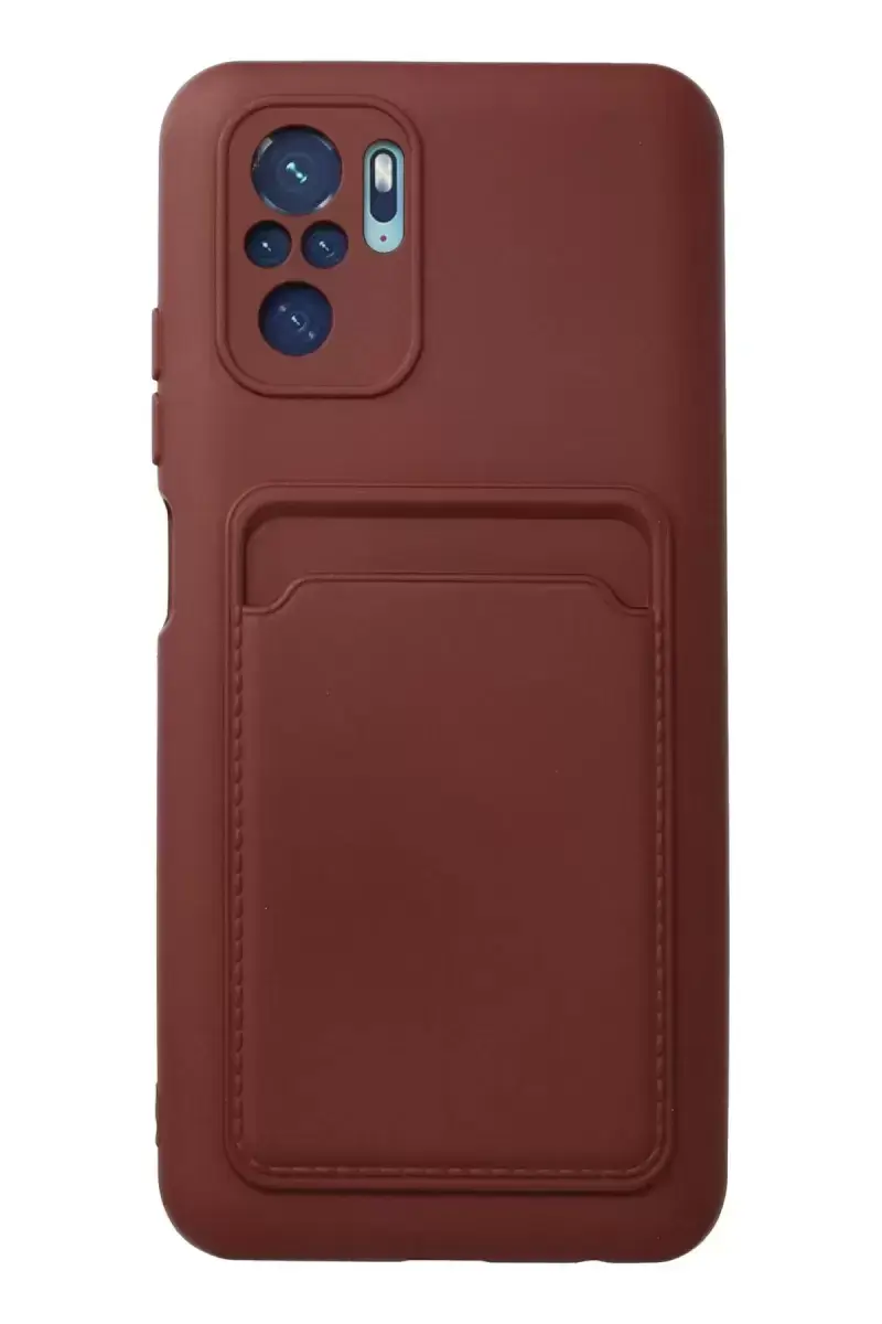 Newface Xiaomi Redmi Note 10s Kılıf Kelvin Kartvizitli Silikon - Bordo