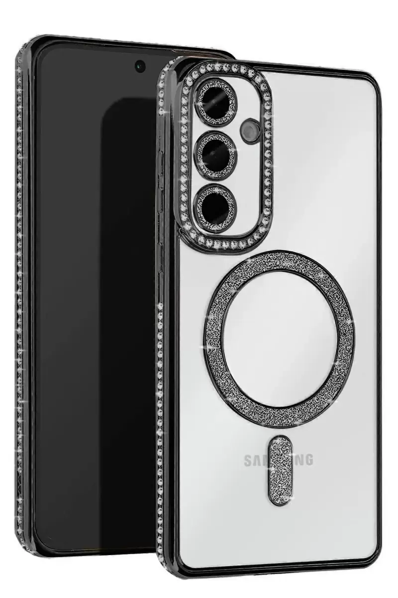 Newface Samsung Galaxy S24 Fe Joke Simli Magneticsafe Kılıf - Siyah