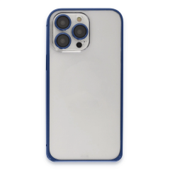 Joko  İphone 15 Pro Metal Bumper Mat Kapak - Lacivert