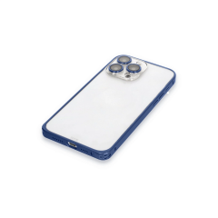 Joko  İphone 15 Pro Metal Bumper Mat Kapak - Lacivert