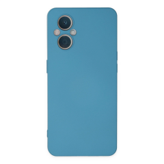 Oppo Reno 7 Lite Kılıf Nano İçi Kadife Silikon - Mavi
