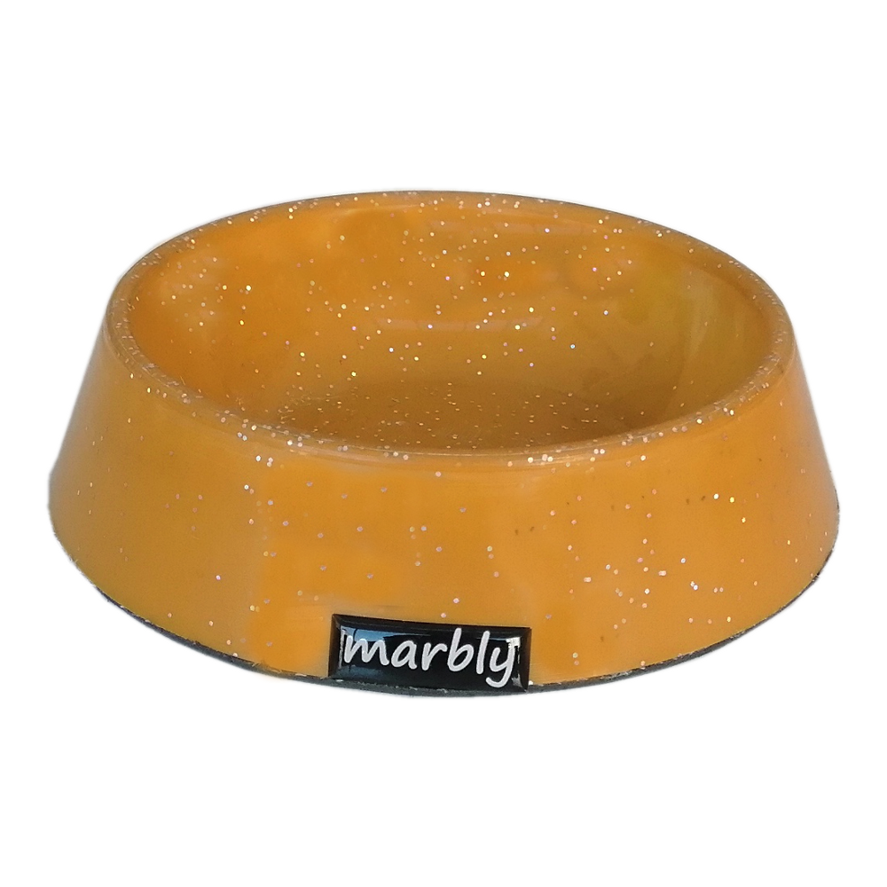 Marbly Sarı Galaxy Mermerit Köpek Mama Su Kabı 1000 ml