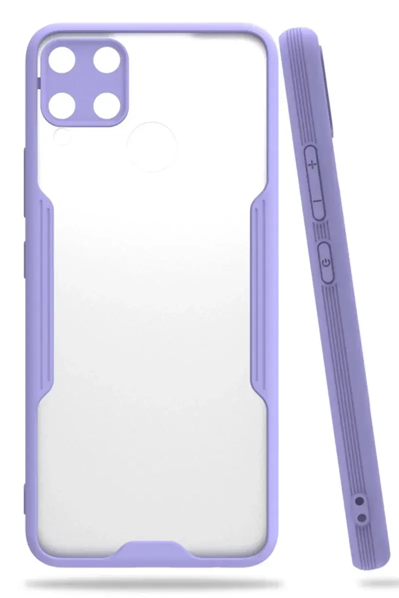 Newface Realme C15 Kılıf Platin Silikon - Lila