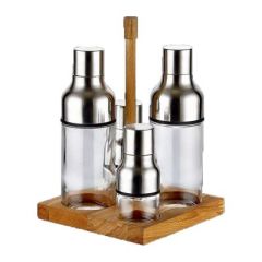 Ahşap Standlı Yağlık Takımı, 4'lü, 300 cc