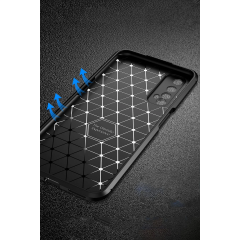 Realme 7 Kılıf Auto Focus Karbon Kapak - Kahverengi