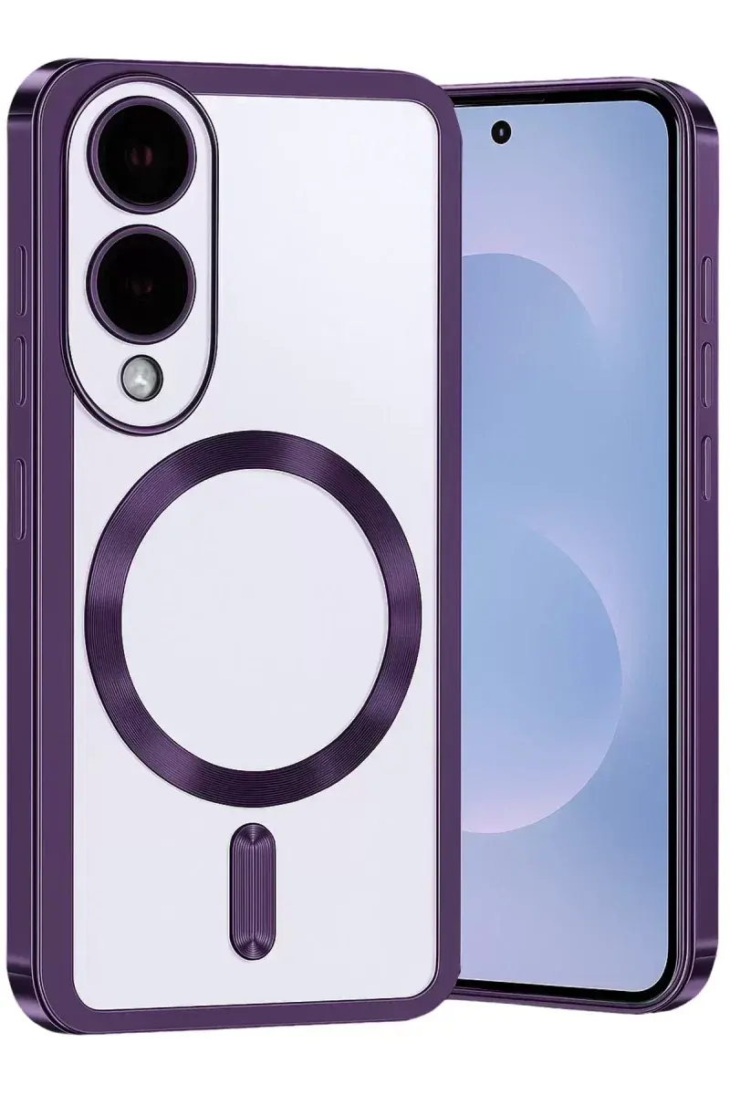 Newface Samsung Galaxy S25 Edge Kross Magneticsafe Kapak - Mor