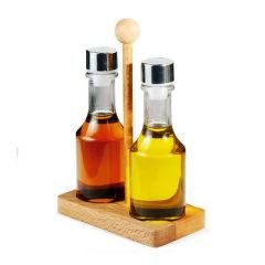 Standlı Mat Ahşap Yağlık Standı, 2'li, 130 cc