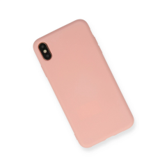 İphone X Kılıf Nano İçi Kadife Silikon - Pudra