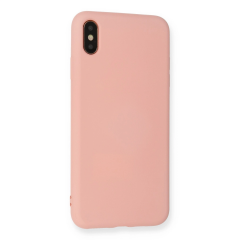 İphone X Kılıf Nano İçi Kadife Silikon - Pudra