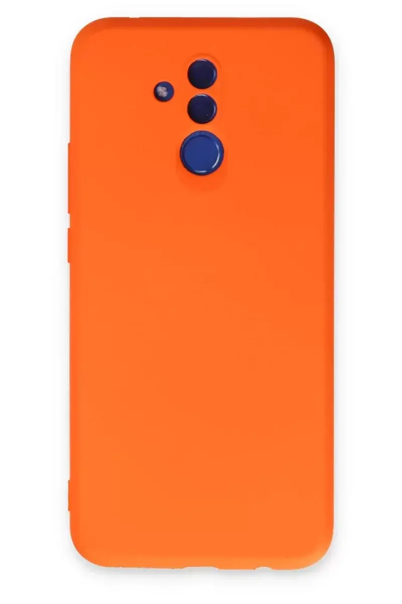 Newface Huawei Mate 20 Lite Kılıf Nano İçi Kadife Silikon - Turuncu
