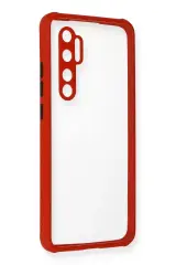 Newface Xiaomi Mi Note 10 Lite Kılıf Miami Şeffaf Silikon - Kırmızı