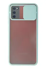 Newface Samsung Galaxy A02s Kılıf Palm Buzlu Kamera Sürgülü Silikon - Turkuaz