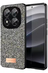 Onegif Xiaomi Redmi Note 14 Pro 5g Bright Simli Kapak - Gümüş