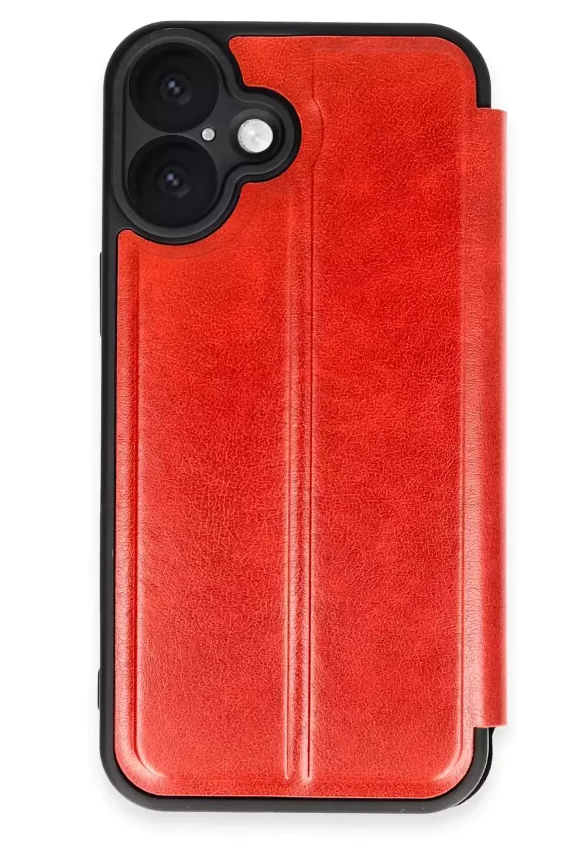 Newface Apple İphone 16 Plus Kılıf Flip Cover - Kırmızı