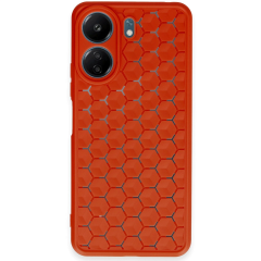 Xiaomi Redmi 13c Kılıf Petek Silikon Kapak - Kırmızı