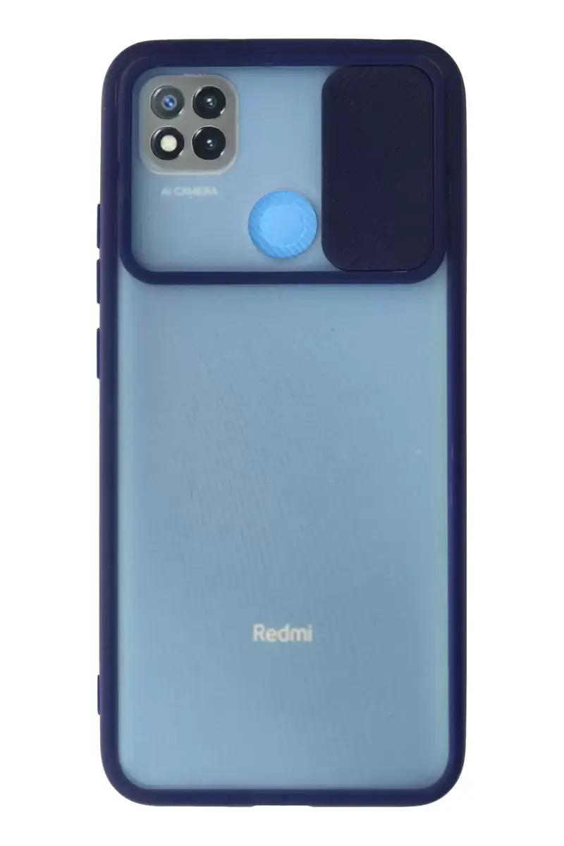 Newface Xiaomi Redmi 9c Kılıf Palm Buzlu Kamera Sürgülü Silikon - Lacivert