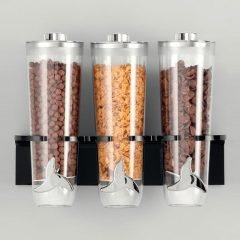 Duvara Monteli Standlı Cornflakes Aleti, 3'lü, 40x15x34 cm, Siyah
