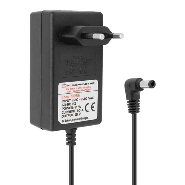 Powermaster Pm-19255 21 Volt - 1 Amper - 21 Watt 5.5*2.5 Mm L Uçlu Şarjlı Matkap Adaptörü
