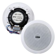 Magicvoice Mv-160 16 Cm 6'' Tweeterli Beyaz Trafolu Alçıpan Tavan Hoparlör