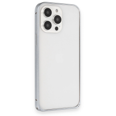 Joko  İphone 15 Pro Max Metal Bumper Mat Kapak - Gri