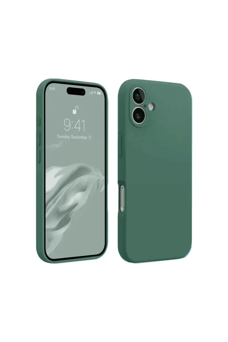 Newface İphone 16 Plus Kılıf First Silikon - Koyu Yeşil