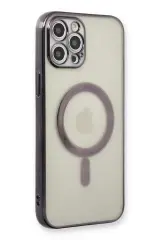 Newface İphone 12 Pro Kılıf Magneticsafe Lazer Silikon - Siyah